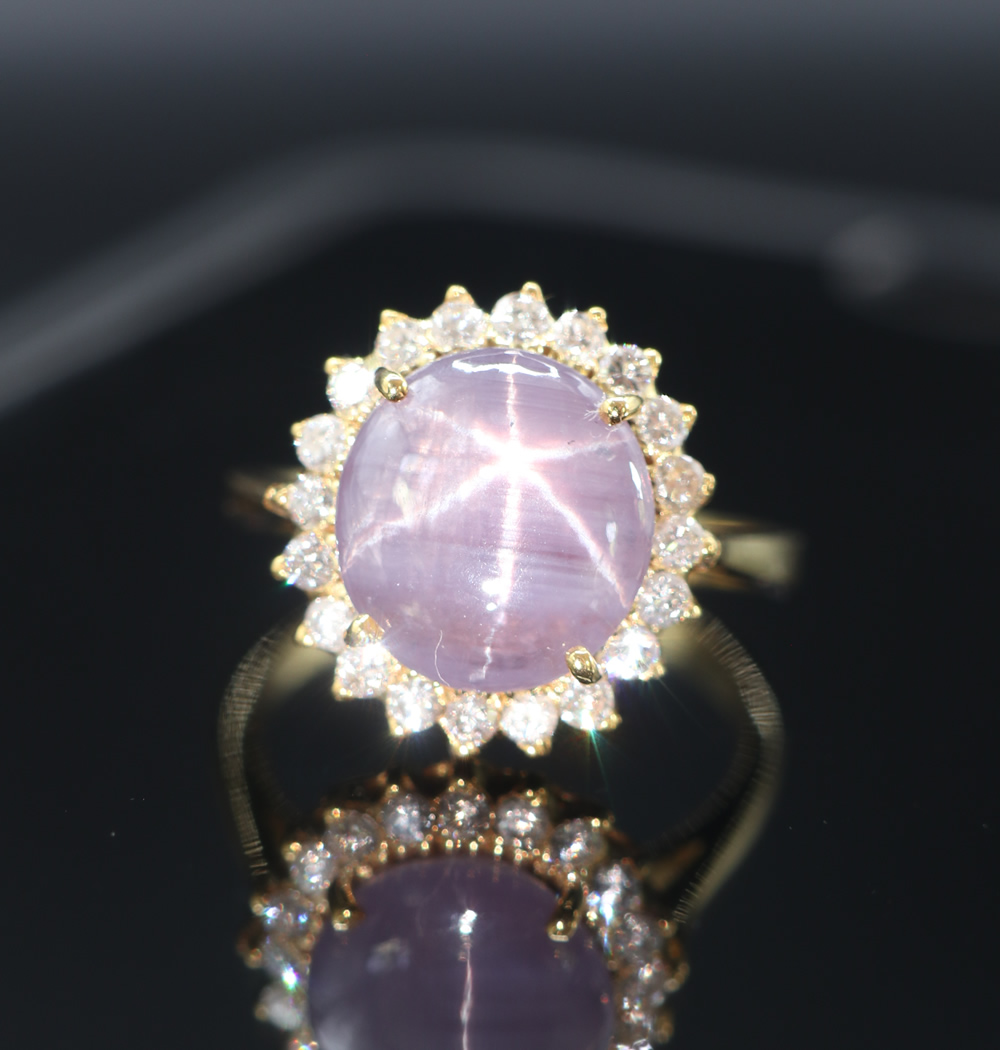 5.41 Crt Purple Star sapphire with diamond Helo ring_Aviyanka_by_exorti_portFolio_image1