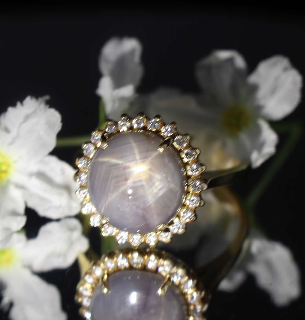 Star sapphire with diamond Helo ring_Aviyanka_by_exorti_portFolio_image1