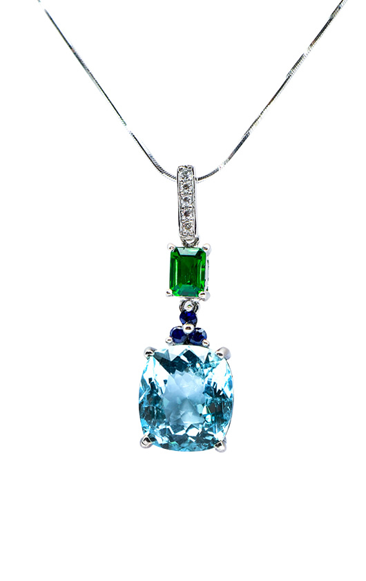 The Voyager’s Prism: A Symphony of Sea and Earth, Hand-Set in 14k White Gold