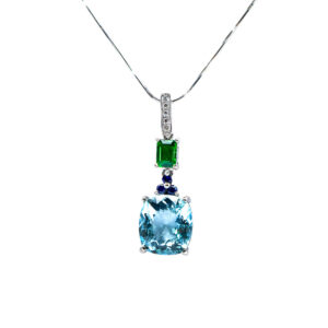 The Voyager’s Prism: A Symphony of Sea and Earth, Hand-Set in 14k White Gold