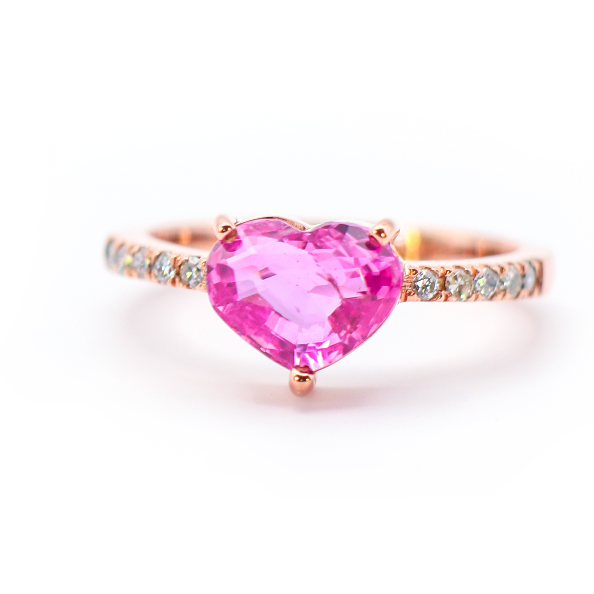 The Eternal Ceylon Heart: 2.03ct Natural Pink Sapphire & Diamond Ring