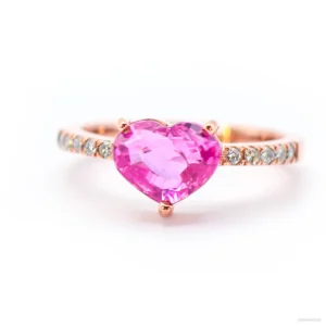 The Eternal Ceylon Heart: 2.03ct Natural Pink Sapphire & Diamond Ring